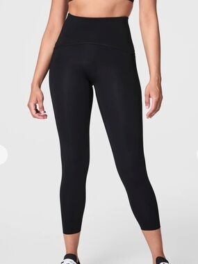 Spanx Pants Women's Size Large L Leggings Dark Green Booty Boost 7/8 Activewear